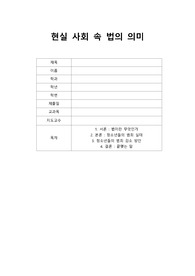 현실 사회 속 법의 의미
