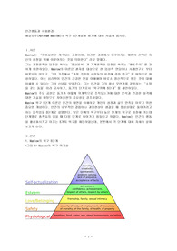매슬로우의 욕구 5단계설과 평가에 대해 서술해 봅시다.