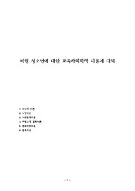 비행 청소년에 대한 교육사회학적 이론에 대해
