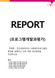 민간부분에서의 사회복지프로그램의 특징을 설명하고 이에 대한 개선방안을 작성하시오