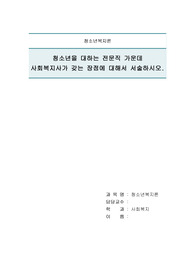 청소년을 대하는 전문직 가운데  사회복지사가 갖는 장점에 대해서 서술하시오.