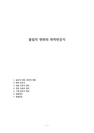 물질의 변화와 화학반응식