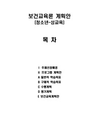 청소년 성교육 보건교육 계획안