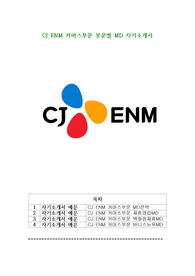 CJ ENM 커머스부문 부문별 MD 자기소개서