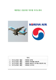 대한항공 신입사원 직무별 자기소개서