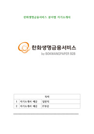 한화생명금융서비스 분야별 자기소개서