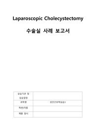 수술실 복강경 담낭절제술 케이스스터디/간호진단, 간호과정 3개/수술절차 자세/A+