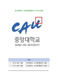 중앙대학교 교직원(행정직) 자기소개서