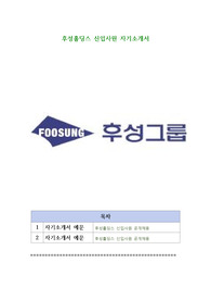 후성홀딩스 신입사원 자기소개서