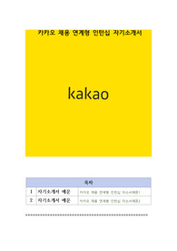 카카오 채용 연계형 인턴십 자기소개서