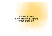 혈액투석 환자에서 투석액 sodiuim 농도변화와 투석간 혈압의 관계