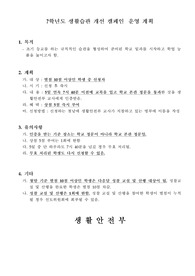 중고등학교 생활습관 개선 캠페인 운영 계획서