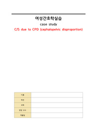 A+)여성간호학실습 C/S CPD case study 문헌고찰, 간호진단 2개(급성통증,낙상위험성), 이론적근거, 간호과정2개