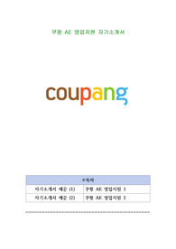 쿠팡 AE 영업지원 자기소개서