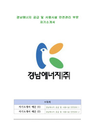 경남에너지 공급 및 사용시설 안전관리 부문 자기소개서