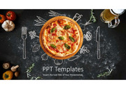 피자 레스토랑 맛있는 고급 PPT 템플릿 다이어그램 그래픽 타입 flow 차트 아이콘