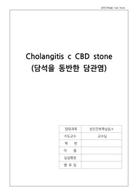 Cholangitis c CBD stone 담석을 동반한 담관염 환자 케이스