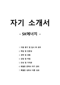 자기 소개서 - SK에너지