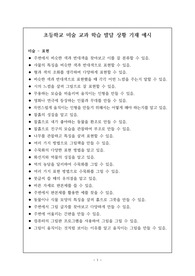 초등학교 미술 생활통지표 기재 예문 및 학습 발달 상황입니다. 유용하게 사용하시길 바랍니다.