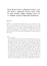 에스핑 앤더슨의 복지국가 유형(자유주의 복지국가, 조합주의 복지국가, 사회민주주의 복지국가) 미국의 가족정책, 독일의 가족정책, 스웨덴의 가족정책을 조사하고, 한국 가족정책의 유사점과 차이점에 대해 비교분석하시오
