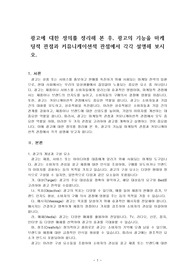 광고에 대한 정의를 정리해 본 후, 광고의 기능을 마케팅적 관점과 커뮤니케이션적 관점에세 각각 설명해 봅시다.