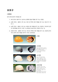 산업체 보호구 종류 및 설명