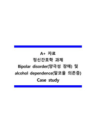 A+ 자료 정신간호학 과제 Bipolar disorder(양극성 장애) 및 alcohol dependence(알코올 의존증) Case study (간호진단2개)(간호과정2개)