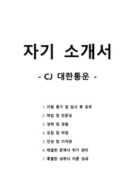 자기 소개서 - CJ 대한통운