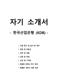 자기 소개서 - 한국산업은행-KDB