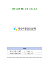 여성인권진흥원 합격 자기소개서