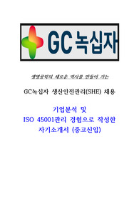 GC녹십자 고품격 안전관리 기업분석 및 자기소개서(중고신입)