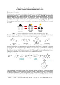 A+ 받은 유기화학실험 2_ Exp 10_Synthesis of a Photochromic Dye (DASA) (실험방법, 프리랩, 랩리포트 모음)