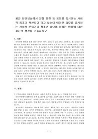 최근 인터넷상에서 얼짱 몸짱 등 용모를 중시하는 사회적 풍조가 확산되어 가고 있는데 이러한 외모를 중시하는 사회적 분위기가 청소년 발달에 미치는 영향에 대한 자신의 생각을 기술하시오.
