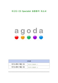 아고다 CS Specialist 최종합격 자소서