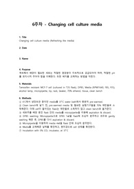 Changing cell culture media (Refreshing the media) A+레포트
