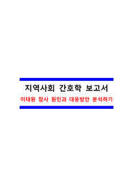 지역사회 간호학 보고서 이태원 참사 원인과 대응방안 분석하기