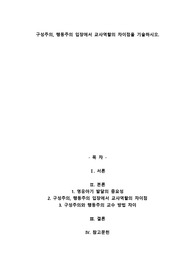 구성주의, 행동주의 입장에서 교사역할의 차이점을 기술하시오.