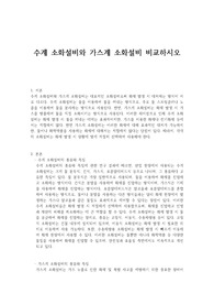 수계 소화설비와 가스계 소화설비 비교하시오