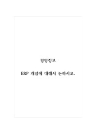 경영정보_ERP 개념에 대해서 논하시오.