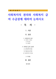 사회복지의 권리와 사회복지 급여 수급권에 대하여 논하시오