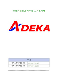 아데카코리아 직무별 자기소개서
