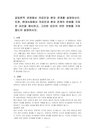 갈등론적 관점에서 의료인과 환자 관계를 설명하시오. 또한, 현대사회에서 의료인과 환자 관계의 변화를 가져온 요인을 제시하고, 그러한 요인이 어떤 변화를 가져왔는지 설명하시오.