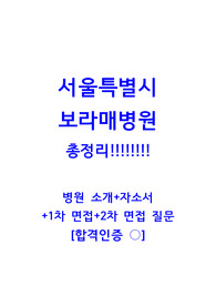 2024서울특별시 보라매병원 병원 소개+자소서+1차 면접+2차 면접 질문 [합격인증 있음]