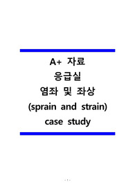 A+ 자료 응급실 염좌 및 좌상 (sprain and strain) case study(간호진단 3개)(간호과정 2개)