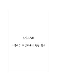 노인교육론_노인대상 직업교육의 현황 분석