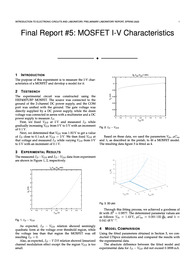 기초전자회로 및 실험, 실험5 MOSFET 트랜지스터 IV 특성, 결과보고서