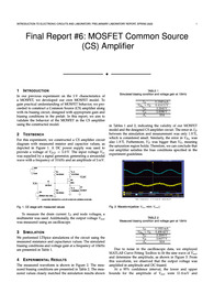 기초전자회로 및 실험, 실험6 MOSFET CS증폭기, 결과보고서