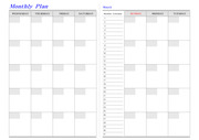 다이어리속지 월간계획표(노트형)