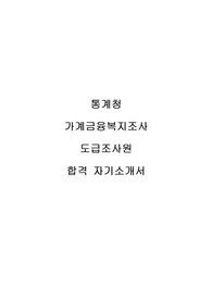 통계청 가계금융복지조사 도급조사원 자기소개서
