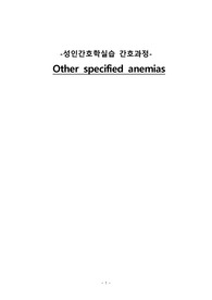 빈혈 간호과정 (감염, 통증 등)